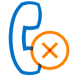 Stylized illustration of two phones and one is blocked