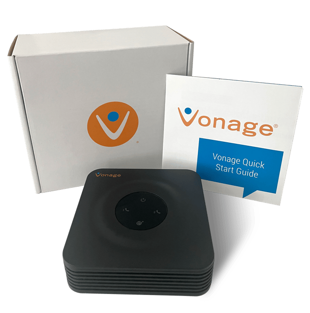 Image of Vonage for home device and quick start guide
